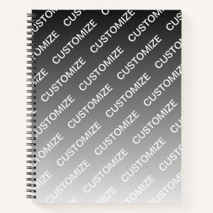 Grijs (veranderlijke kleur) Ombre & Tekstpatroon Notitieboek
