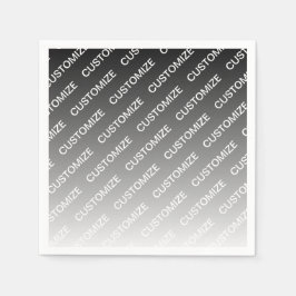 Grijs (veranderlijke kleur) Ombre & Tekstpatroon Servet