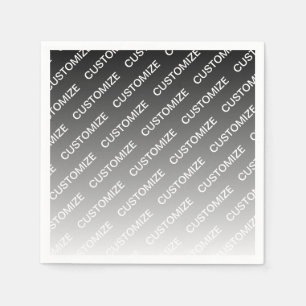 Grijs (veranderlijke kleur) Ombre & Tekstpatroon Servet