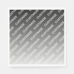 Grijs (veranderlijke kleur) Ombre & Tekstpatroon Servet