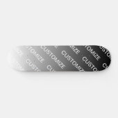 Grijs (veranderlijke kleur) Ombre & Tekstpatroon Skateboard (Horizontaal)