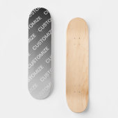 Grijs (veranderlijke kleur) Ombre & Tekstpatroon Skateboard (Voorkant)