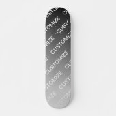 Grijs (veranderlijke kleur) Ombre & Tekstpatroon Skateboard (Voorkant)
