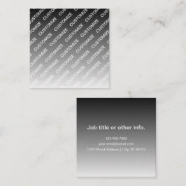 Grijs (veranderlijke kleur) Ombre & Tekstpatroon Vierkante Visitekaartje
