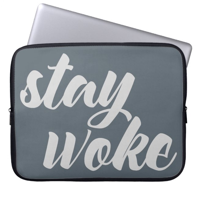Grijs verlof Woke Laptop Sleeve (Voorkant)