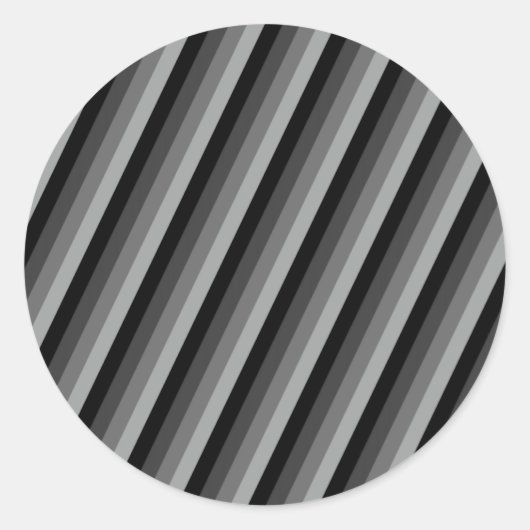 Grijs verloop Gestreept patroon Ronde Sticker (Voorkant)