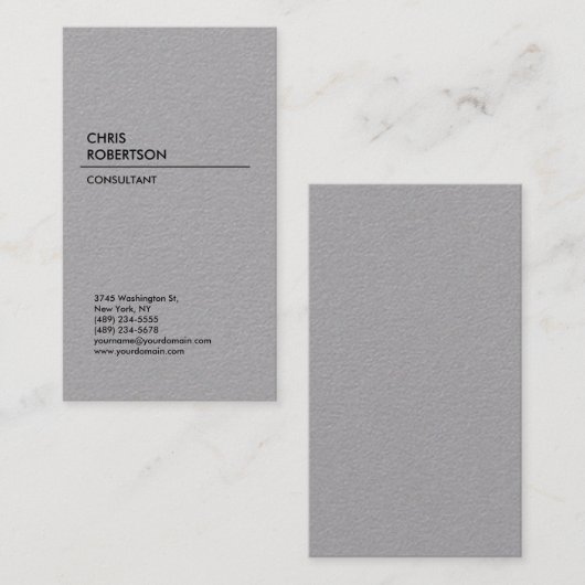 Grijs verticaal visitekaartje (Voorkant / Achterkant)