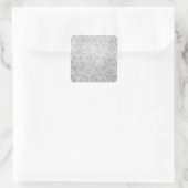 Grijs vervaagd damasks patroon vierkante sticker (Tas)