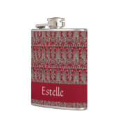 Grijs Victoriaans decoratief patroonkastanje Heupfles (Links)