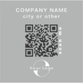 Grijs Vinyl vierkant Zakelijk QR-code Waterfles Sticker (Voorkant)