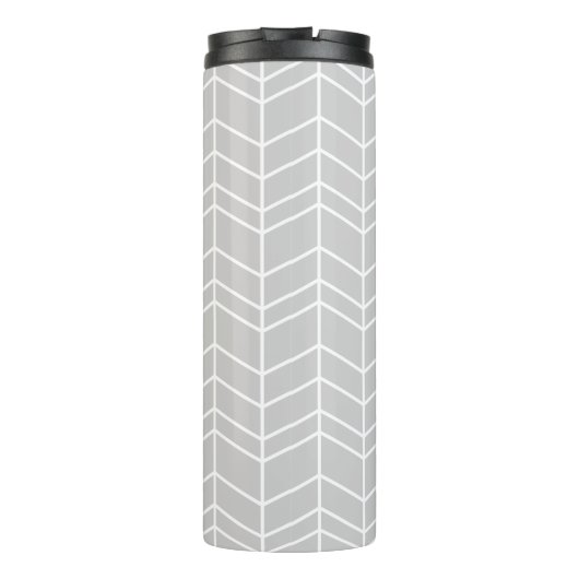 Grijs visgraatmonogram thermosbeker (Achterkant)