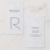 Grijs Visitekaartje zwart-wit monogram zwart-wit (Voorkant / Achterkant)