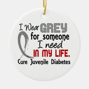 Grijs voor iemand die ik jeugddiabetes nodig heb keramisch ornament