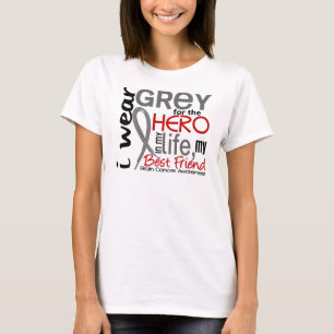 Grijs voor mijn helm 2 Beste vriendenbreinkanker T-shirt