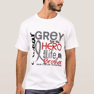 Grijs voor mijn helm 2 Broer Brain Cancer T-shirt