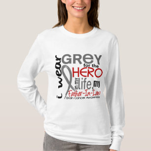 Grijs voor mijn Hero 2 schoonvader-hersenkanker T-shirt