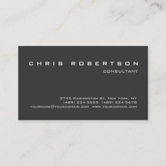 Grijs wit aantrekkelijk Visitekaartje (Voorkant)