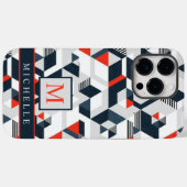  grijs wit blauw rood geometrisch Case-Mate iPhone case (Achterkant (horizontaal))