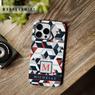 grijs wit blauw rood geometrisch Case-Mate iPhone 14 pro max hoesje