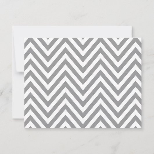 Grijs & Wit Chevron bruiloft RSVP Kaarten (Achterkant)