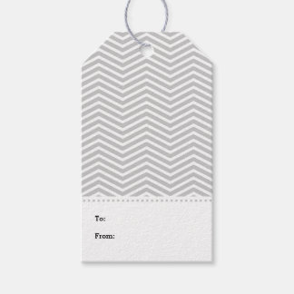 Grijs Wit Chevron Modern Gift Labels Cadeaulabel