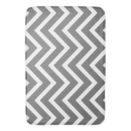 grijs wit chevron Pattern modern badmat (Voorkant Verticaal)
