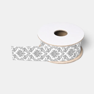 Grijs Wit Damask 1.5 duim Grosgrain Lint