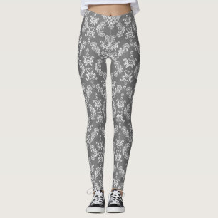 Grijs wit demaspatroon leggings