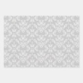 Grijs wit demaspatroon Monogram Inpakpapier Vel (Voorkant 3)