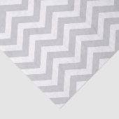 Grijs & Wit Dikke Chevron Huwelijk Verjaardag V1 Tissuepapier (Detail)