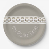 Grijs wit en beige papieren bordje (Voorkant)