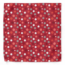 Grijs Wit en Rood Polka Dot