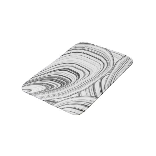 Grijs, wit en zwart Moderne Abstracte schelpen Badmat (Gekanteld)