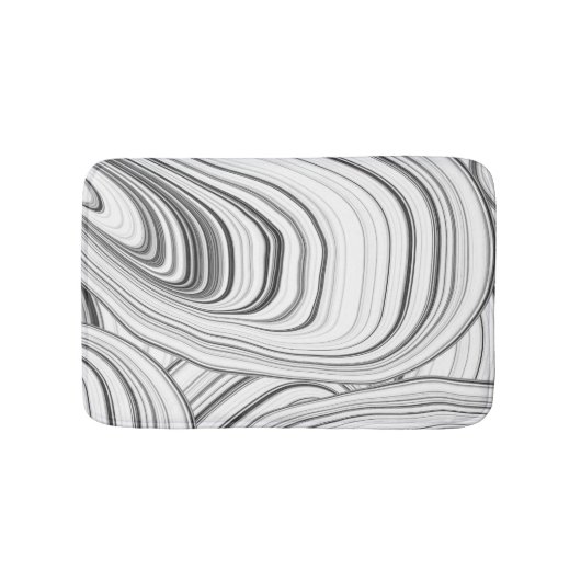 Grijs, wit en zwart Moderne Abstracte schelpen Badmat (Voorkant)
