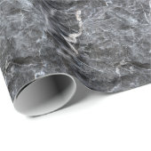 Grijs Wit Geaderd Steen Oppervlak Cadeaupapier (Rol Hoek)