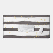 Grijs Wit Geel Polka Dot Bureaumat (Keyboard & Muis)