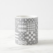 Grijs Wit Gemengde Patchwork Ontwerp Koffiemok (Center)