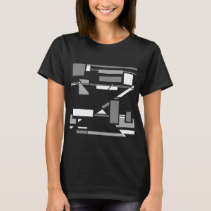 Grijs Wit Hedendaags MCM-geïnspireerd geometrisch T-shirt