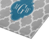 Grijs wit Marokkaans #5 Peacock 3 Initiaal monogra Snijplank (Hoek)