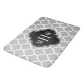 Grijs wit Marokkaans #5 Zwart 3 Initiaal monogram Badmat (Gekanteld)