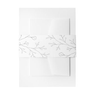 Grijs & Wit Minimalistische Bruiloft Uitnodigingen Wikkel