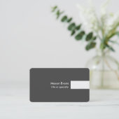 Grijs Wit Modern Uniek Plain Trendy Professional Visitekaartje (Staand voorkant)