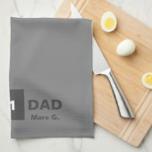 Grijs Wit Nummer Een Vader Theedoek (Quarter Fold)