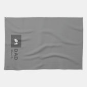 Grijs Wit Nummer Een Vader Theedoek (Horizontaal)