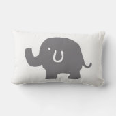 Grijs & Wit Olifant Sierkussen Kussen (Achterkant)
