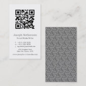 Grijs wit qr code afbeelding media visitekaartje (Voorkant / Achterkant)