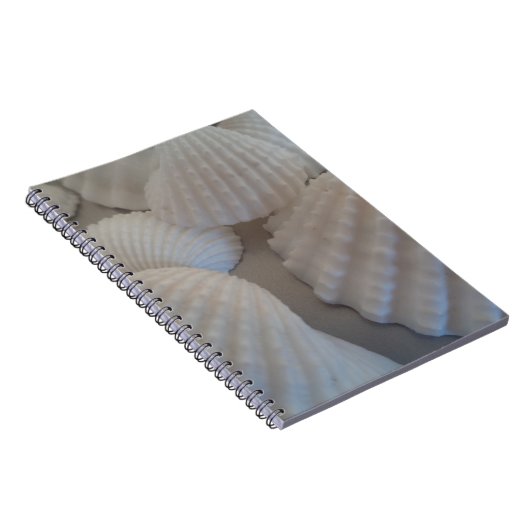 Grijs Wit, Seashells, Zee Shell Summer Beach Love Notitieboek (Rechterzijde)