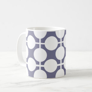 grijs wit stippen en ruitpatroon koffiemok