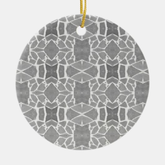 grijs wit stone tegels mozaïekpatroon keramisch ornament (Voorkant)