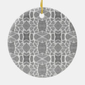 grijs wit stone tegels mozaïekpatroon keramisch ornament (Achterkant)